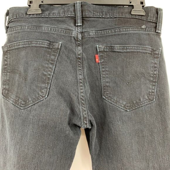 Mens Levi's Black Tall Destroy Jeans Stretch Size 32 x 34 0433 - Picture 8 of 11